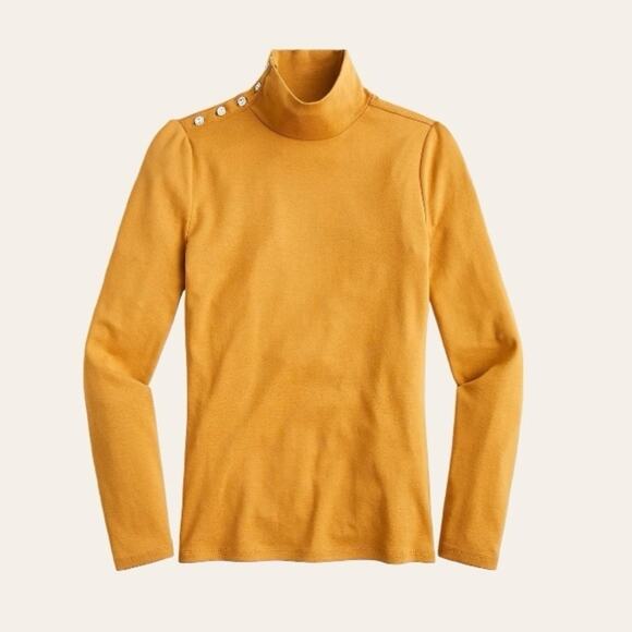 J. Crew Perfect Fit Turtleneck with Jewel Buttons NEW Style BM342 - Picture 1 of 4